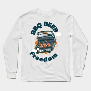 bbq beer freedom 4th of july shirt Long Sleeve T-Shirt